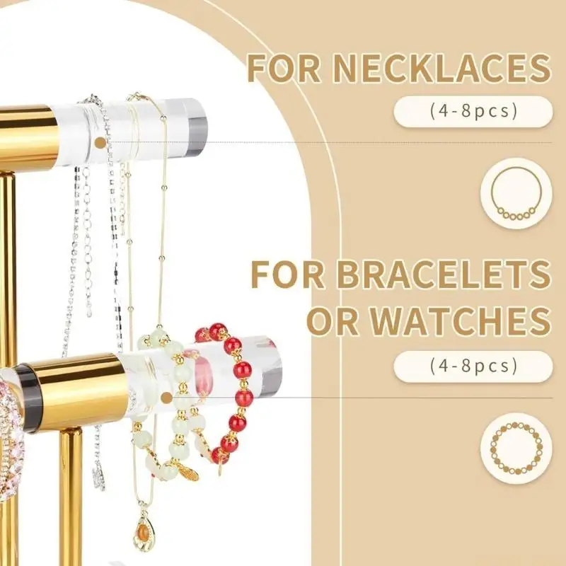 

D46E Necklace Display Holder Bracelet Rack Bracelet Display Stand Acrylic Texture Jewelry Stand Perfect for Bracelet Jewelry
