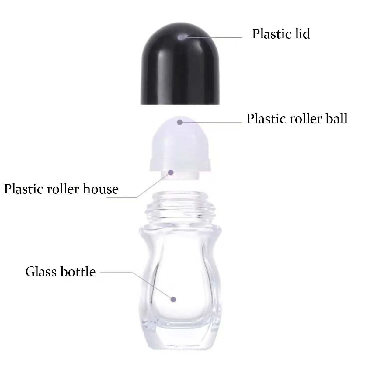 Glass Roller Bottles 30ml/1oz 50ml Extra Large Roll On Perfume Oil Bottle Underarm Flat Bottle