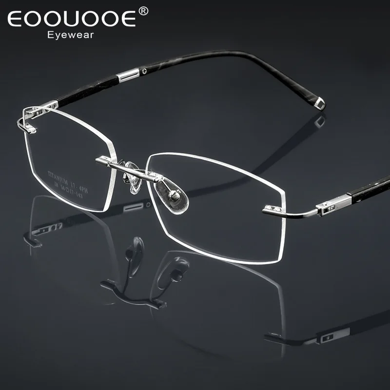 

Fashion Design Frameless Glasses Titanium Men's Eyewear Myopia Drive Prescription Filter Blue Light Optics Anti-Reflection Gafas