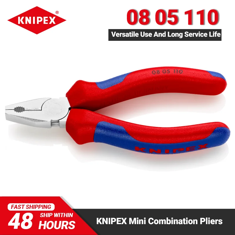 

KNIPEX 08 05 110 Mini Combination Pliers 110mm Length 85Grams Plier With Cutting Edges for Soft and Hard Wire