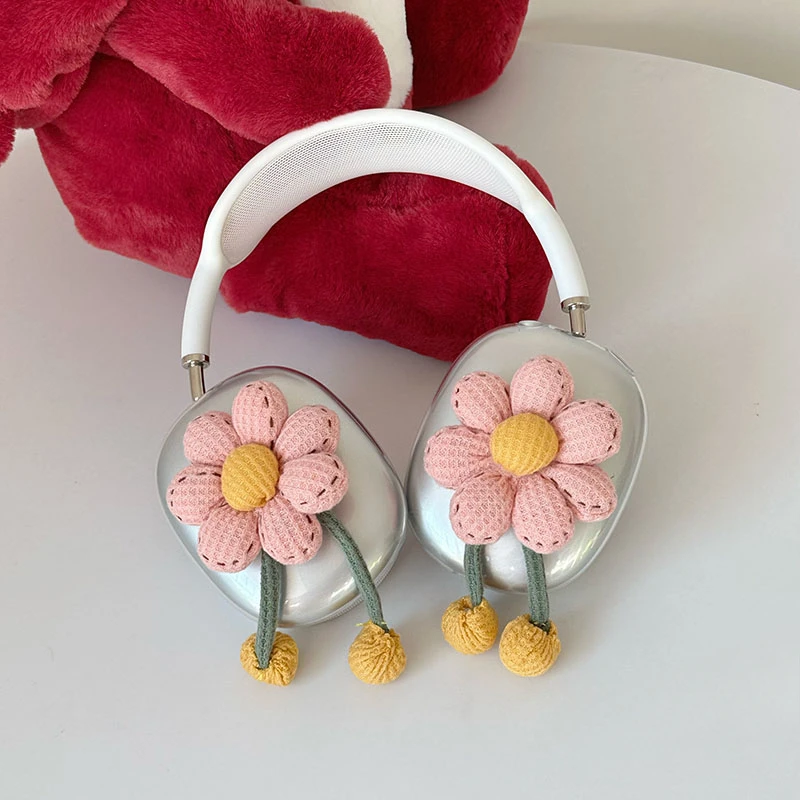 Original Pink Flowers Y2K Airpods Max Headphone Case Cover Soft Shell Custom Cute Airpods Case Headphones Accessories Decoration