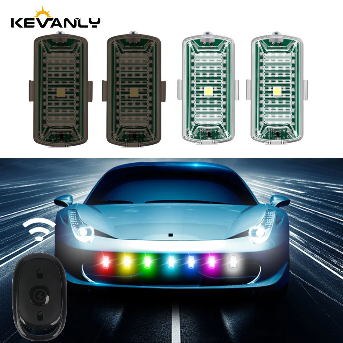 4/2/1in1 LED Strobe Light Multi-Modes Flash Indicator Airplane Strobe Light Remote Control for Car Motorcycle Bike ATV UTV RV