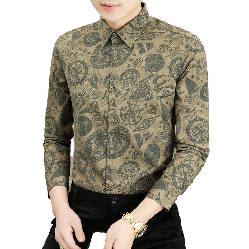 

Men's Fashion Long Sleeve Shirt Spring Summer Arrival Wrinkle-Resistant Premium Light Business Printed Shirt Office Comfort Work