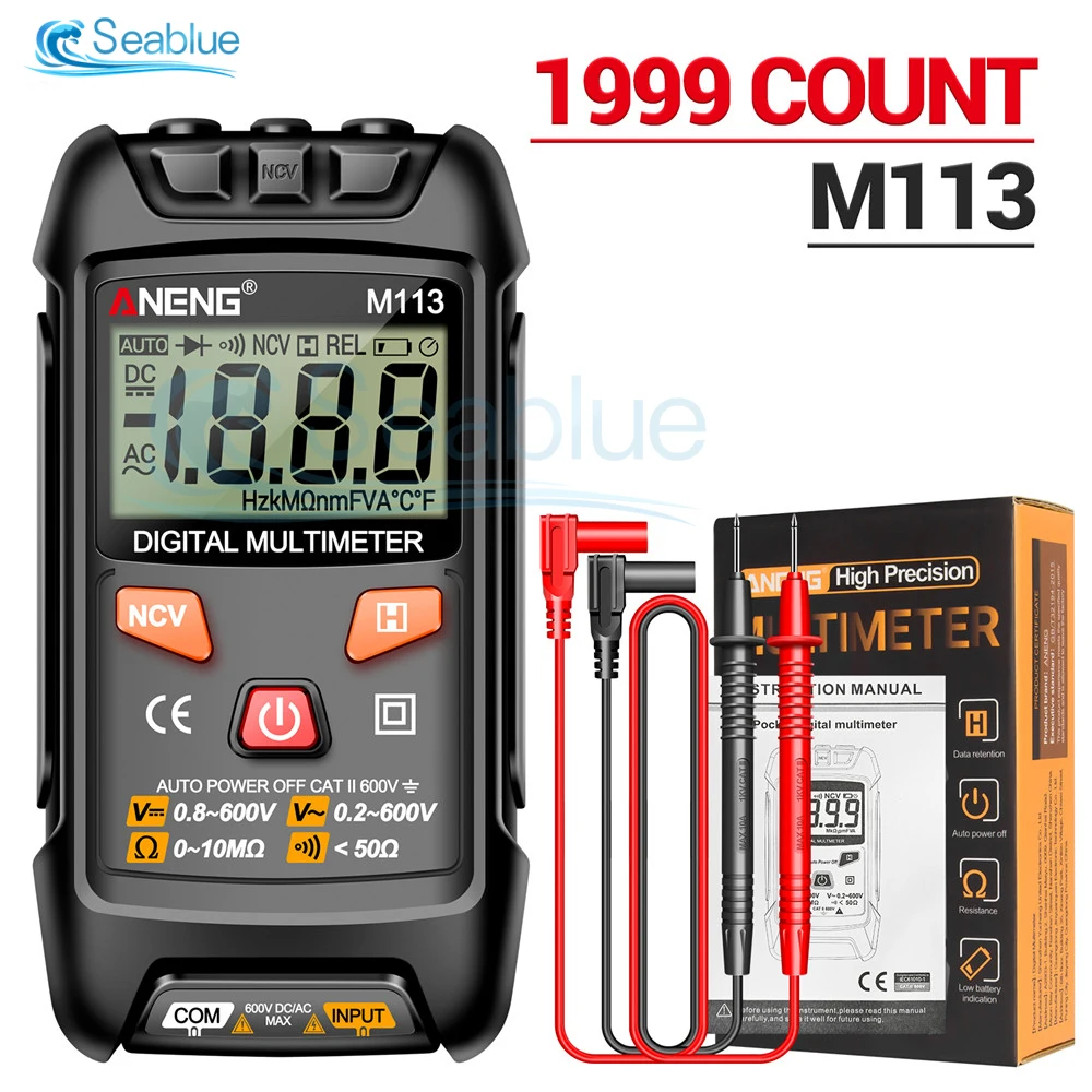 M113 automatyczny profesjonalny multimetr cyfrowy 1999 zlicza automatyczna klimatyzacja/DC Tester głosowania Ohm narzędzie do amperomierz wykrywacz