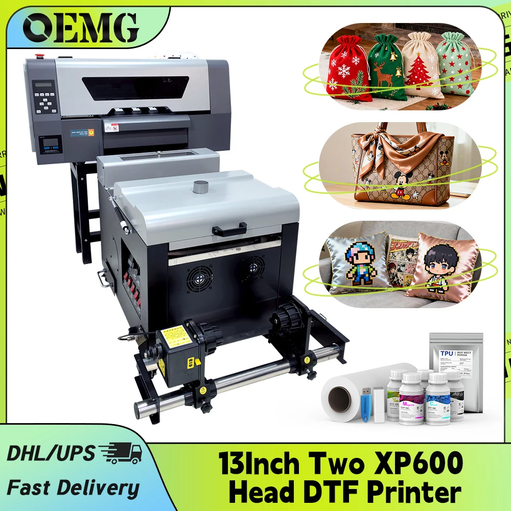 

OEMG A3 DTF Printer 33CM Direct to Film Transfer Printing Machine with Shaker for Epson XP600 T-shirt Clothing Transfer Machine
