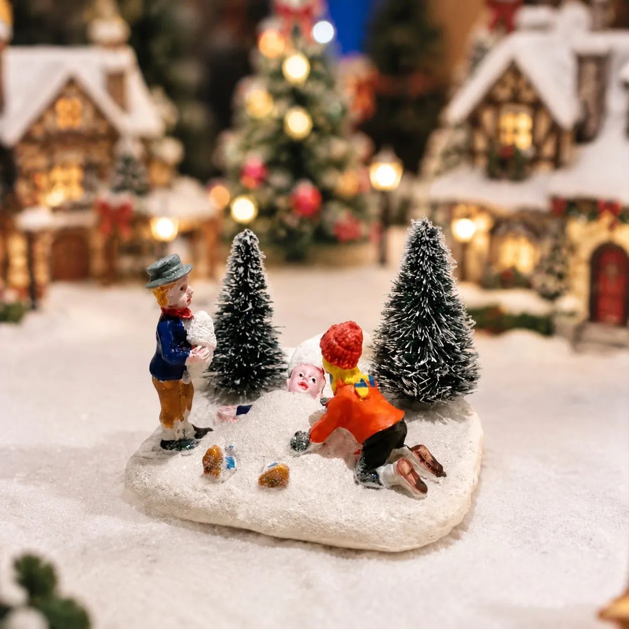 Ensemble d'accessoires de Village de noël, Figurine de jeu pour enfants, décoration de scène de construction à collectionner, cheminée de maison, décor de vacances