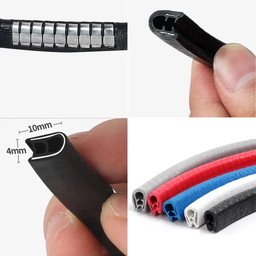 2/3/5M Car Door Anti Collision Strip with Steel Disc Bumper Trim Edge Scratch Protector Strip Sealing Guard Styling Car Decor