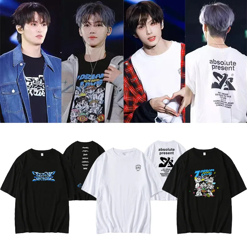 

NCTDREAM DreamTheFuture Concert Tour Loose Fit Short Sleeve T-Shirt Pure Cotton Printed Casual Wear for Men And Women