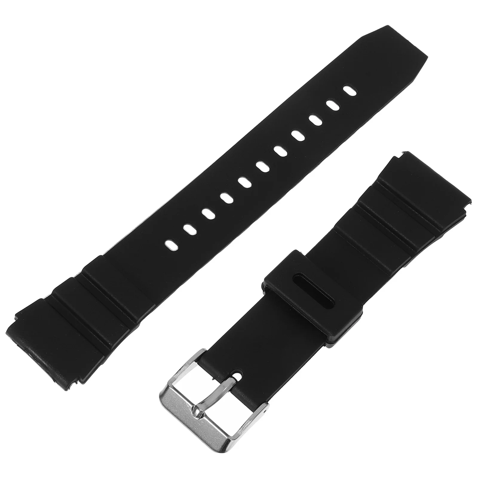 

Silicone Watch 20mm Black Wristwatch Straps for Men Waterproof Durable Fits Most Watches Stainless Steel Clasp Oil Resistant