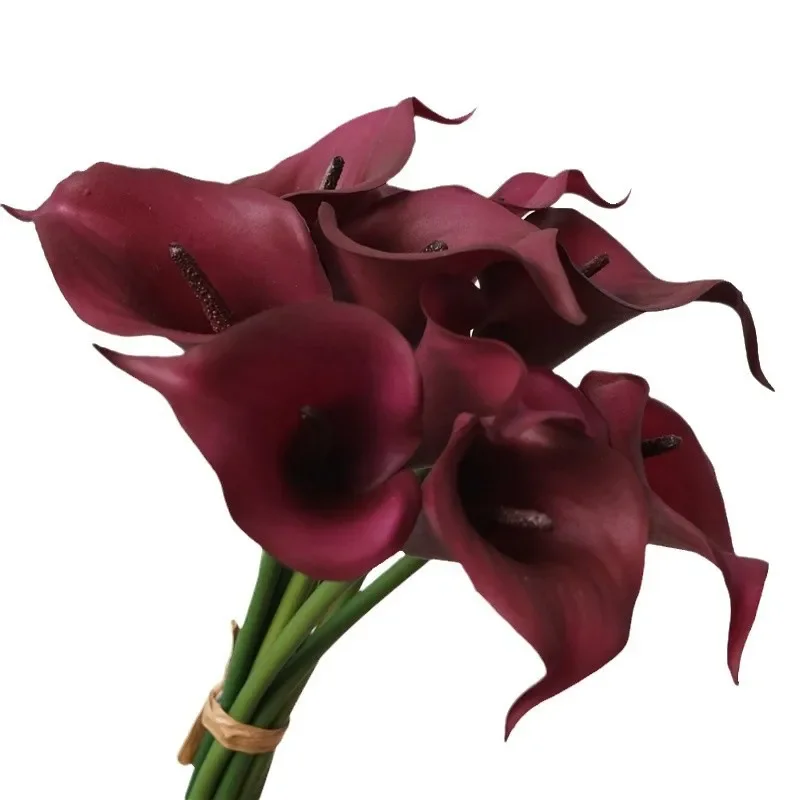 Real Touch Artificial Calla Lily Bouquet Soft Glue Fake Flower Balcony Decoration Simulation High Quality Calla Lilies Flowers