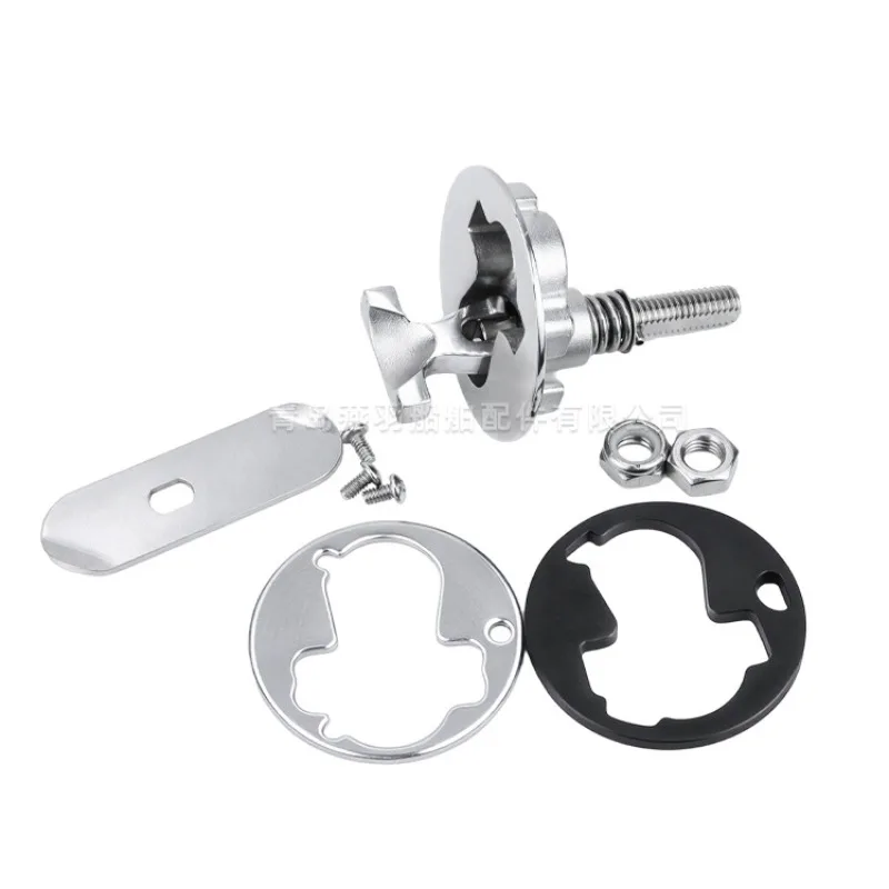 Stainless Steel 316 Handle Floor Lock, Yacht Pull Ring Lock, Round Floor Catch Lock, Mirror Polished