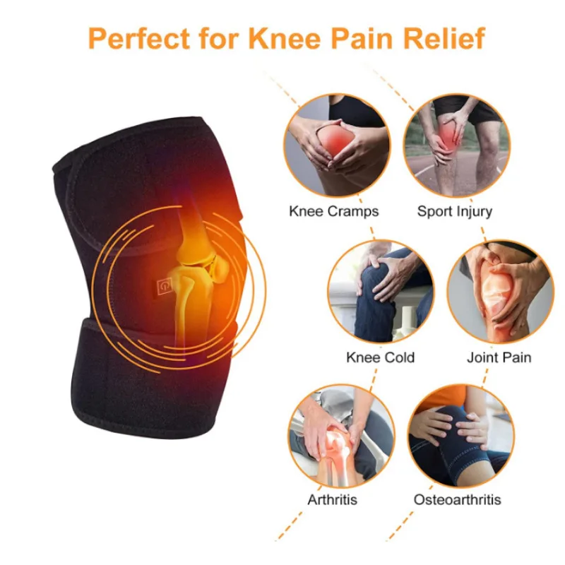 Electric Heating Knee Pad USB Thermal Therapy Heated Knee Brace Support for Arthritis Joint Pain Relief Old Cold Leg Knee Warmer