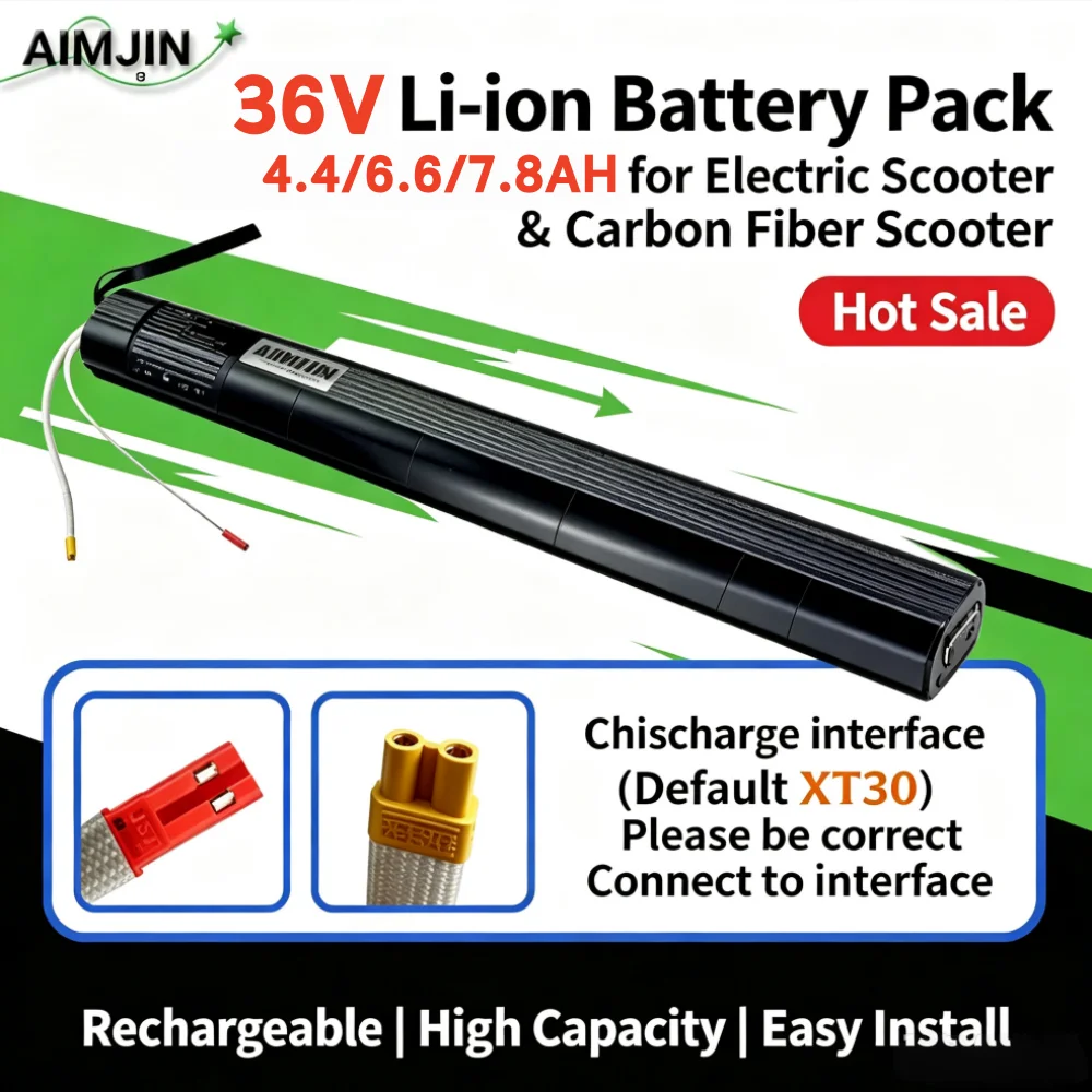 36V 4.4/6.6/7.8Ah Safe Stable Lithium Battery Pack Replacement for Electric Scooter Carbon Fiber Scooter