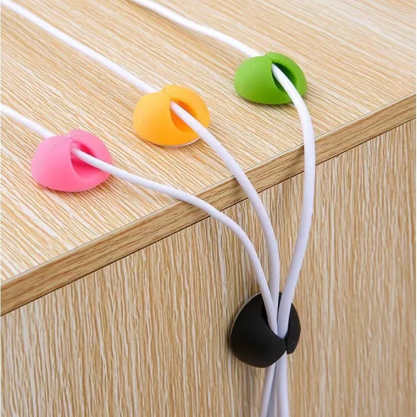 USB Cable Organizer Self-adhesive Cable Clips Silicone Wrapper Wire Fixer Wire Management for Home Car Interior Accessories - Image 6