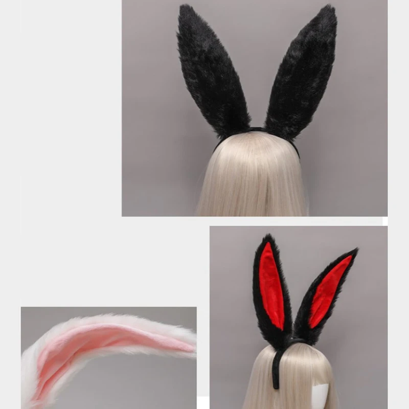 

Cute Girls Plush Long Rabbit Ear Hair Bands Headband Cosplay Hair Accessories
