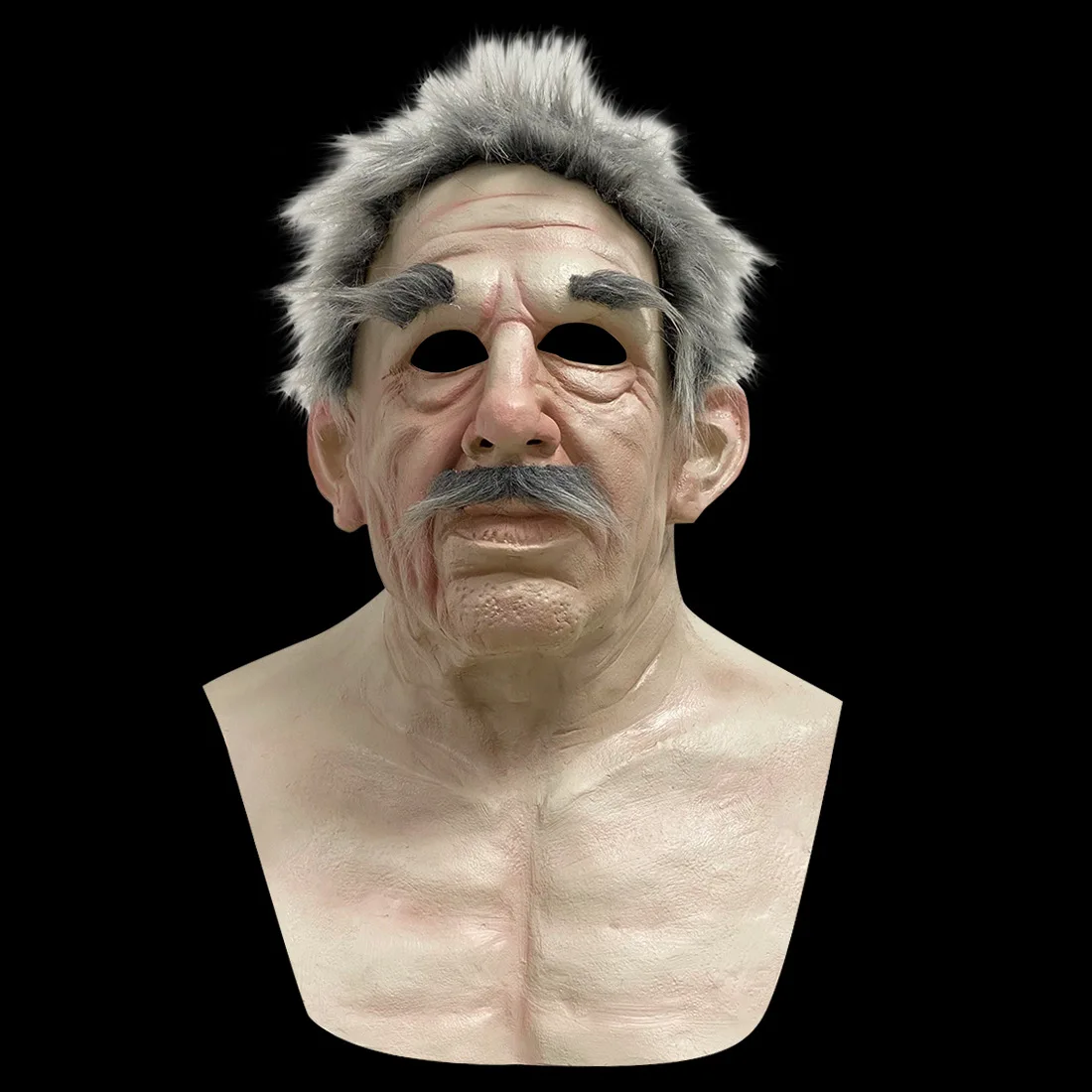 Realistic 3D Mask Handsome Man  Mask  Old Woman Bald  Old Man Hood Halloween Accessories