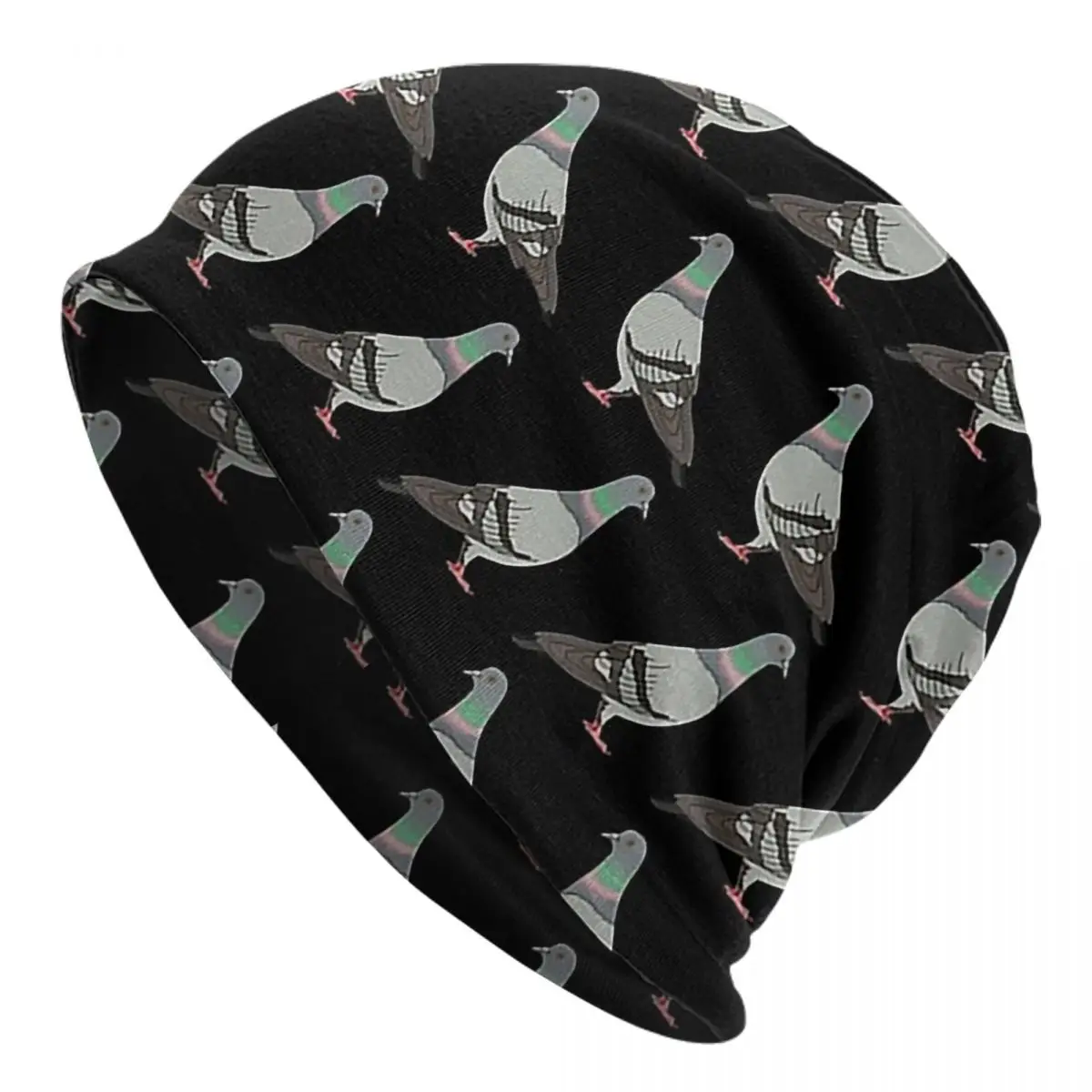 Pigeon Walk 2020, Black Background Men Women Adult Beanies Caps Knitting Bonnet Hat Warm Fashion Autumn Winter Skullies Hats