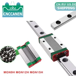MGN9 MGN12 MGN15 Miniature Linear Rail Slide 100 - 1000mm MGN Linear Guide + MGN9H MGN12H MGN15H Carriage Block CNC 3D Printer