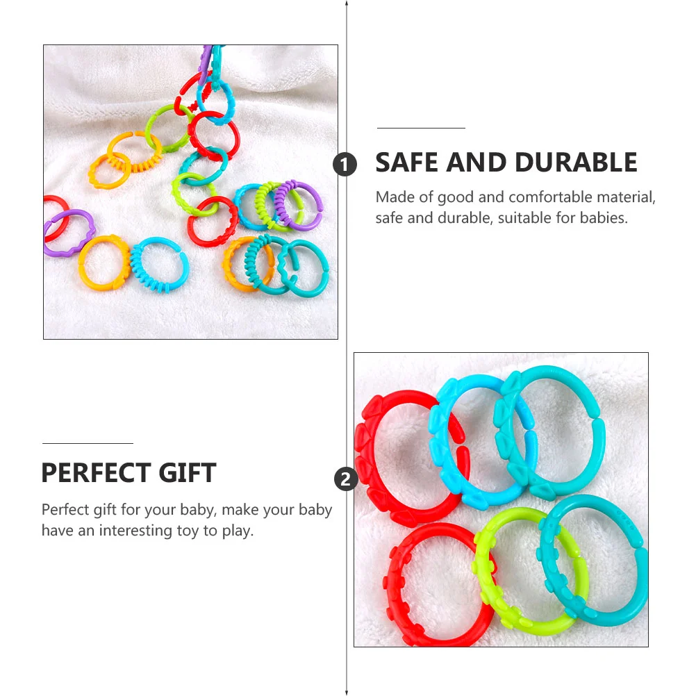 48 Pcs Teething Ring Grabbing Connecting Infant Comforting Toy Toddler Baby Rings Links