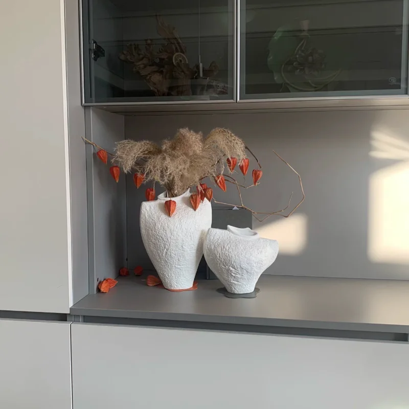 Brown Ceramic Vase, Vintage Coarse Ceramic Hydroponic Vase, Flower Arrangement Accessories, Office Desk Ornaments, Home Decor