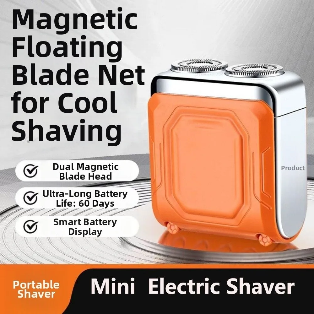 

Мини-электробритва с двойной головкой, водонепроницаемая конструкция, для влажного и сухого бритья, триммер для мужской бороды, ЖК-дисплей, высокоскоростной двигатель