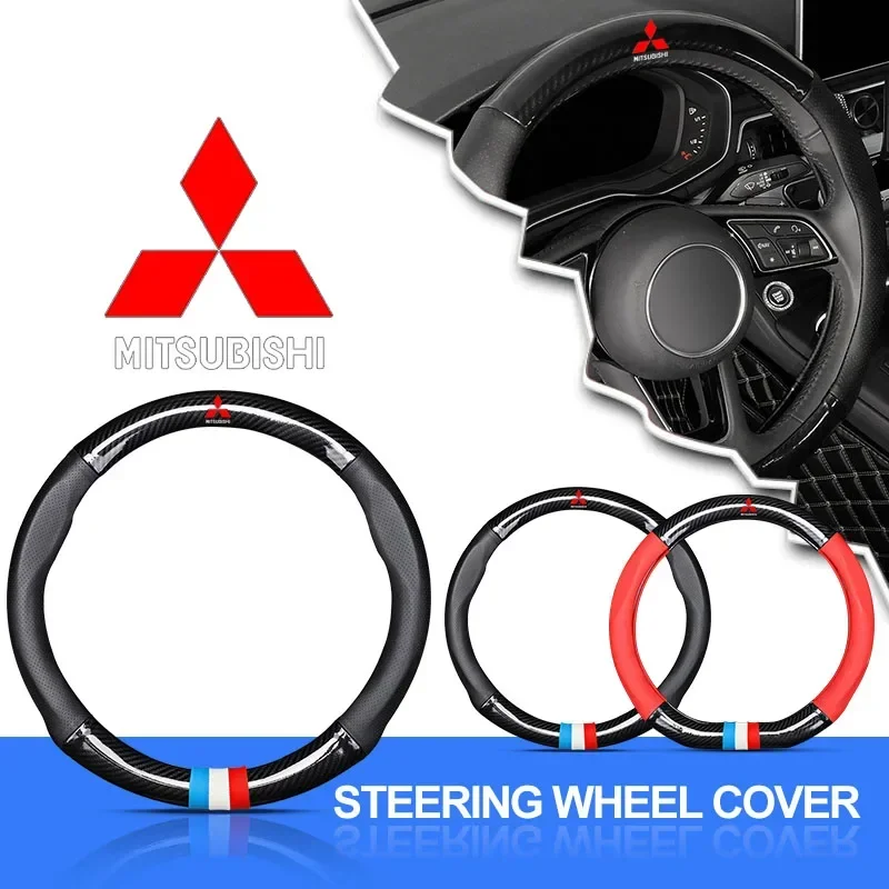 

New Car Steering Wheel Cover Breathable Anti Slip PU Leather Steering Cover For Mitsubishi ASX Lancer L200 Pajero Sport Attrage