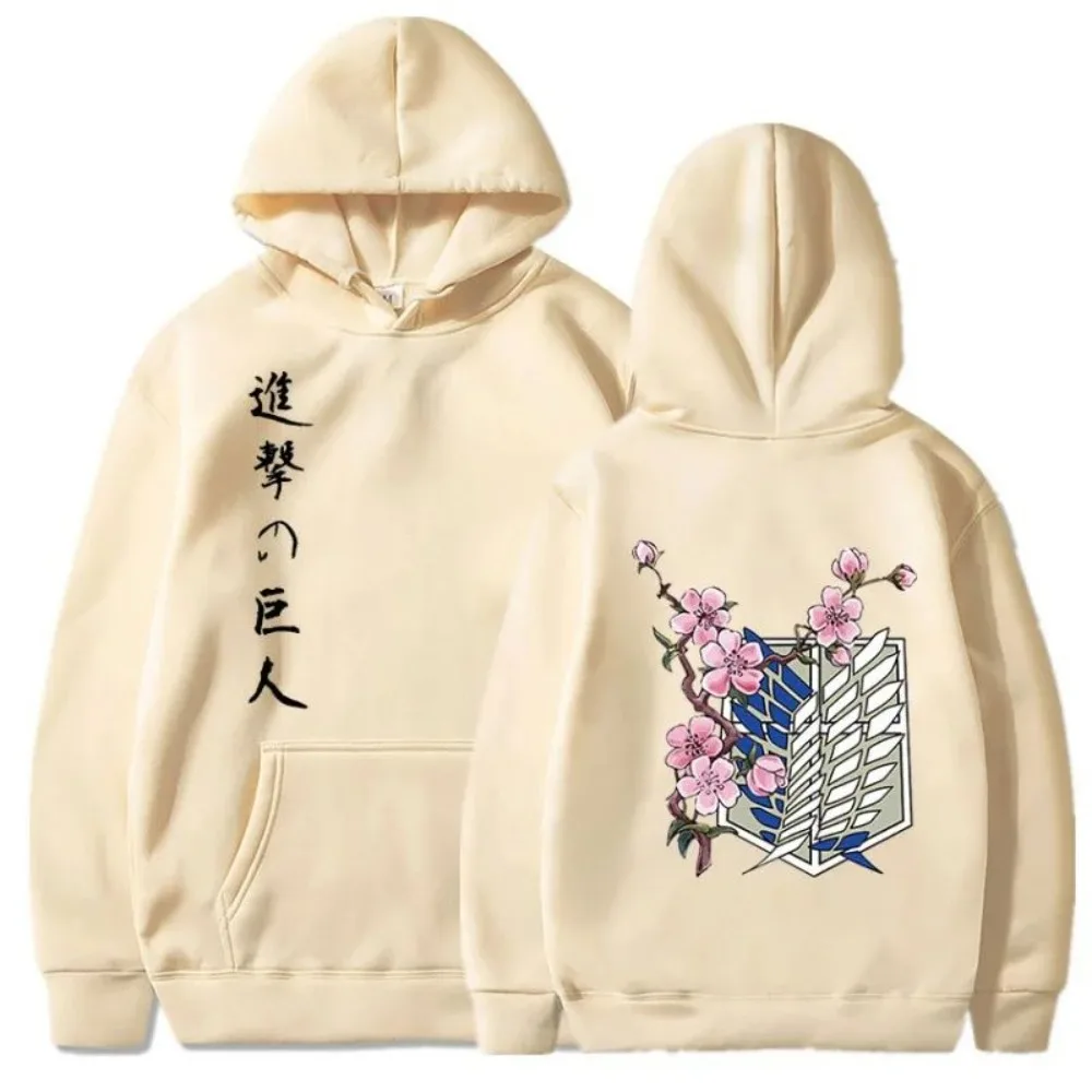 Attack on Titan Wings of Freedom Graphic Printed Hoodies Vintage Oversized Hooded Hip Hop Long Sleeves Cotton Hoodie for Unisex
