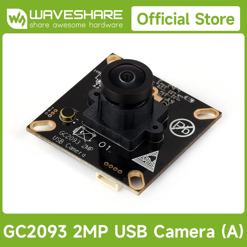 waveshare-gc2093-2mp-usb-カメラモジュール、固定焦点、gc2093-センサーチップを採用、オンボード-usb-20-インターフェース、オンボードマイク