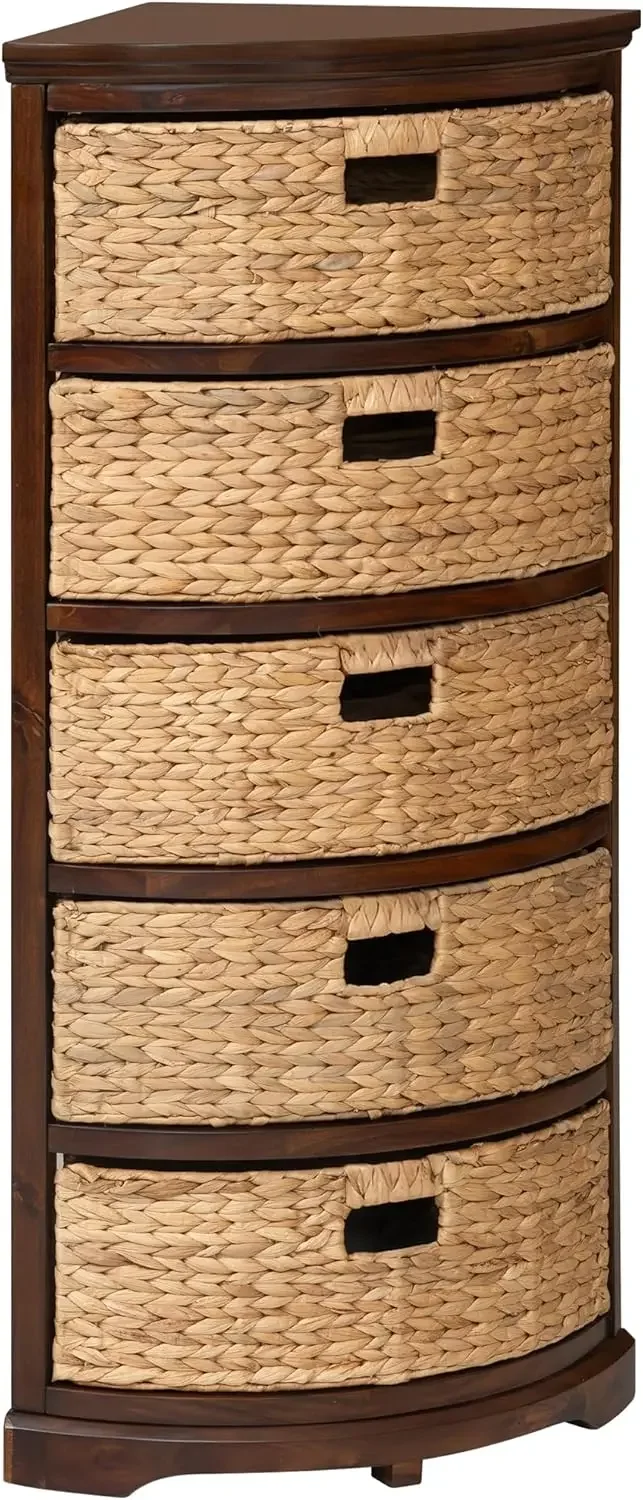 

Бестселлер: Угловой шкаф для хранения вещей Hampton Meadows X-Side с 5 ярусами и 5 плетеными корзинами, цвет орех