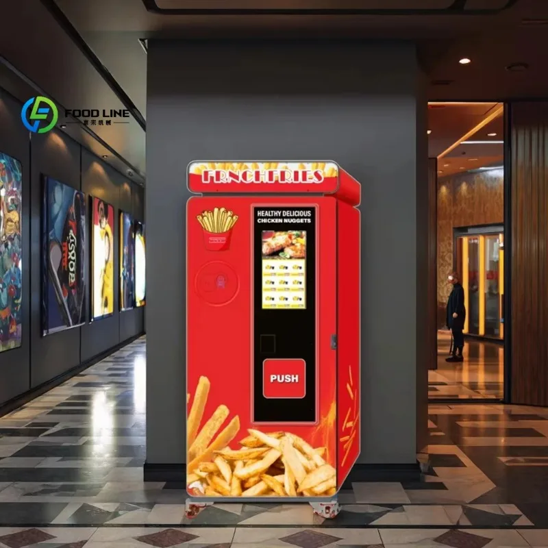 2026 New Customized French Fries Vending Machine Fried Fish Ball Onion Ring Potato Fries Business Fried Chicken Vending Machine