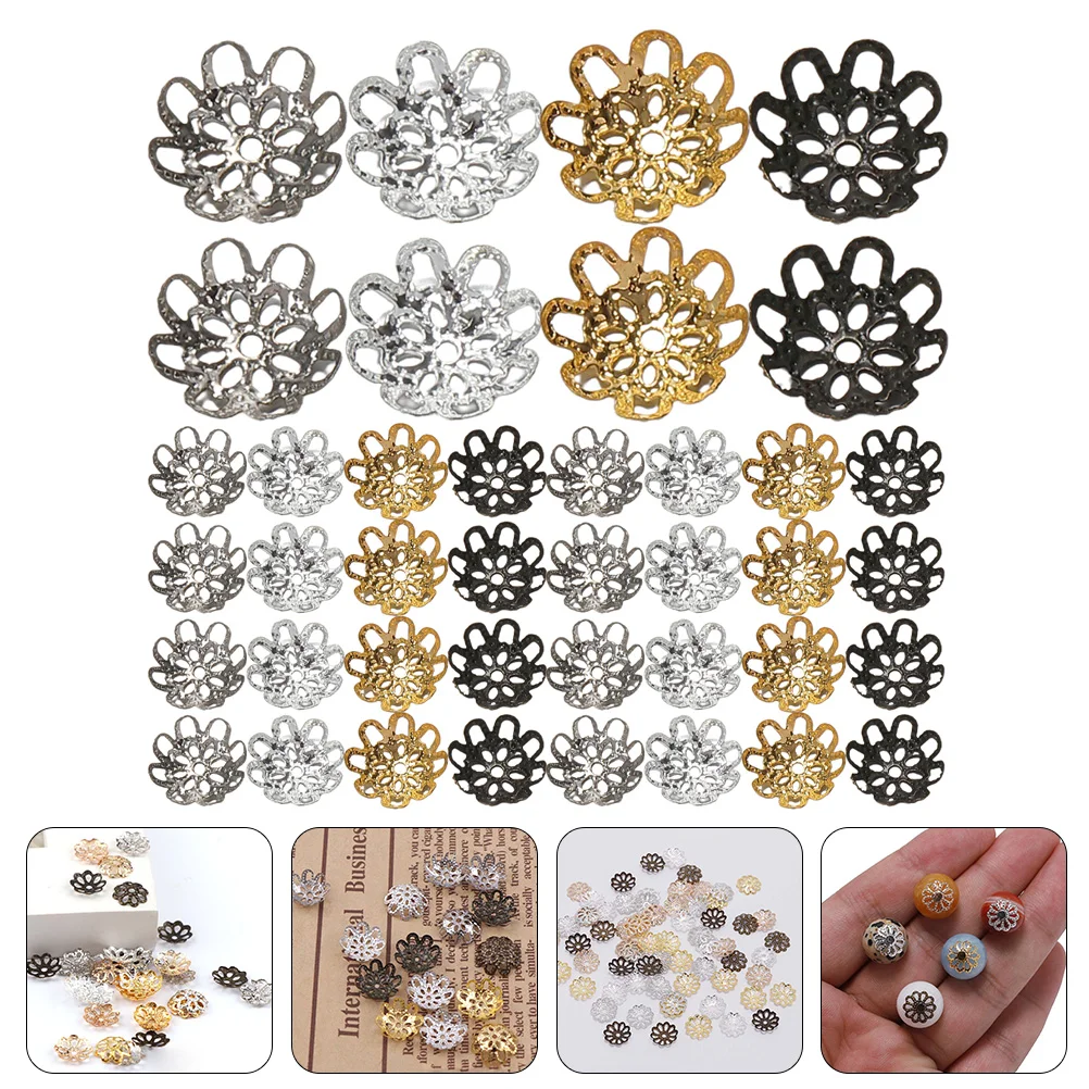 600 Pcs Five Petal Bead Hat Beads for Bracelets Jewelry Durable Caps Material Necklace