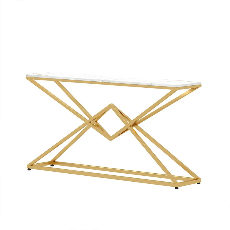 

Light luxury wrought iron slate entrance table modern end view platform corridor entrance cabinet