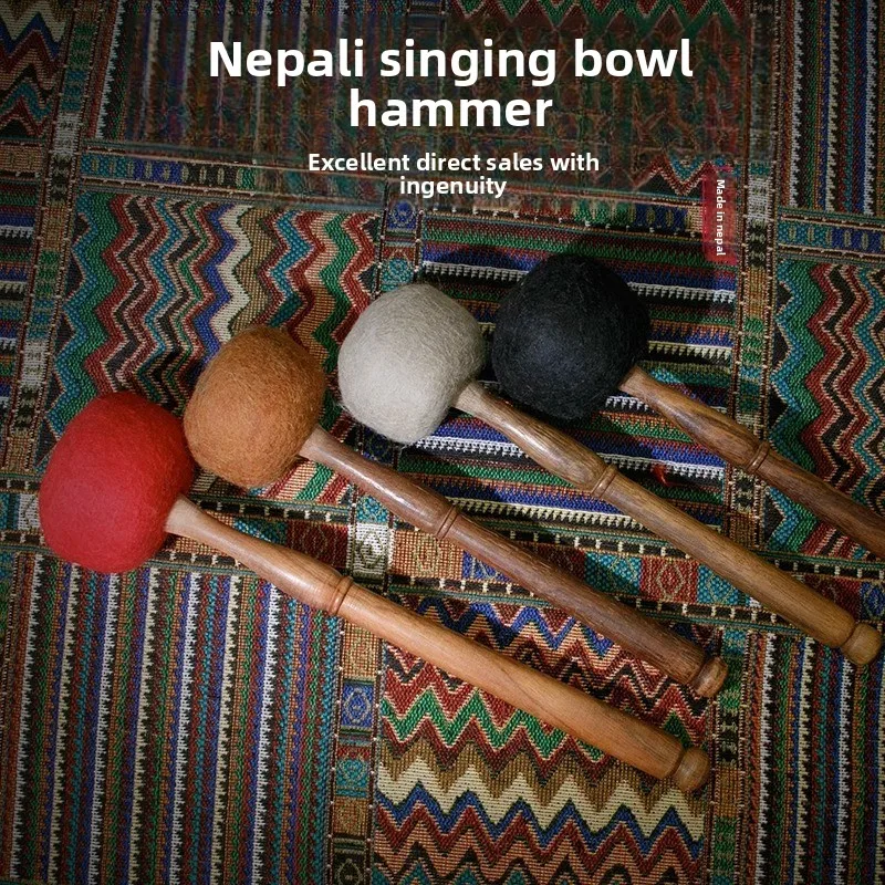 

Непальская звуковая чаша, молоток, ручная работа, йога, медитация, шлифовальные стержни для очистки ума, аксессуары для ударных инструментов