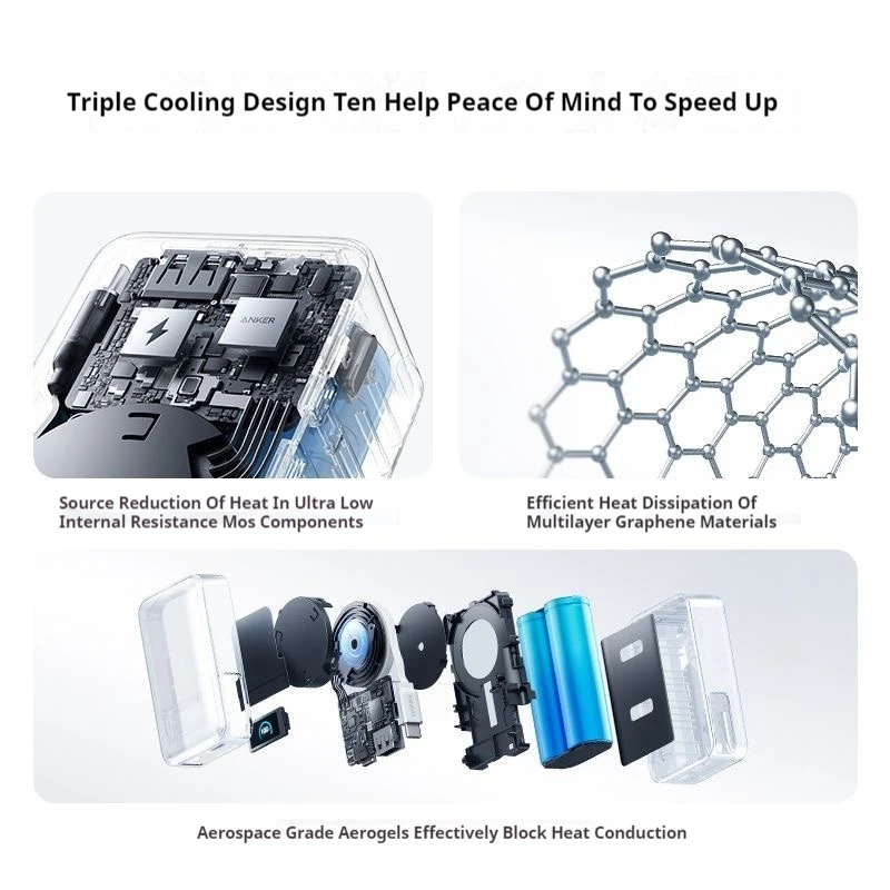 Anker A1685 45W Power Bank 10000mAh Two-Way Fast Charge Self Portable Powerbank With Cable Mobile Power For iPhone16 Pro Huawei