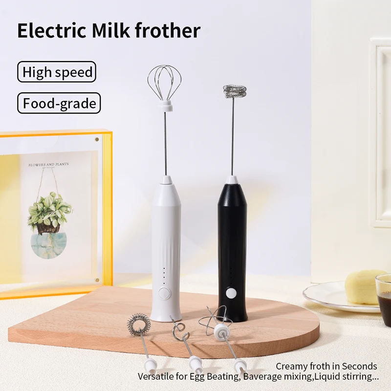 3-bar Rechargeable Wireless Milk Frothers Electric Handheld Blender Electrical Coffee Mixer With USB For Coffee Cappuccino Cream