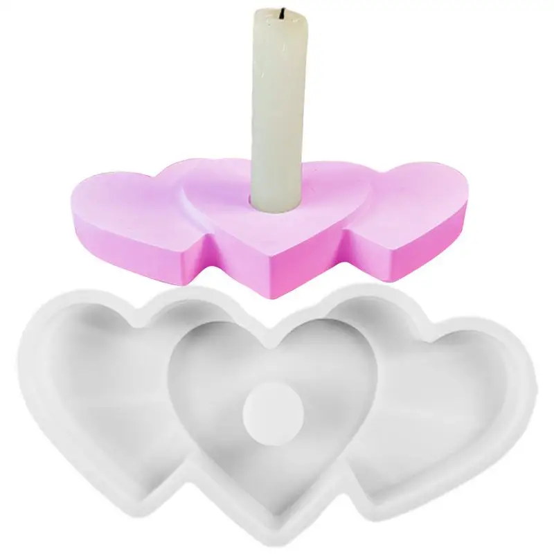 Tealight Candle Mold Elegant Decorative Love Shaped Mold Plaster Candle Holder Decor Tealight Candlestick Holders For Resin