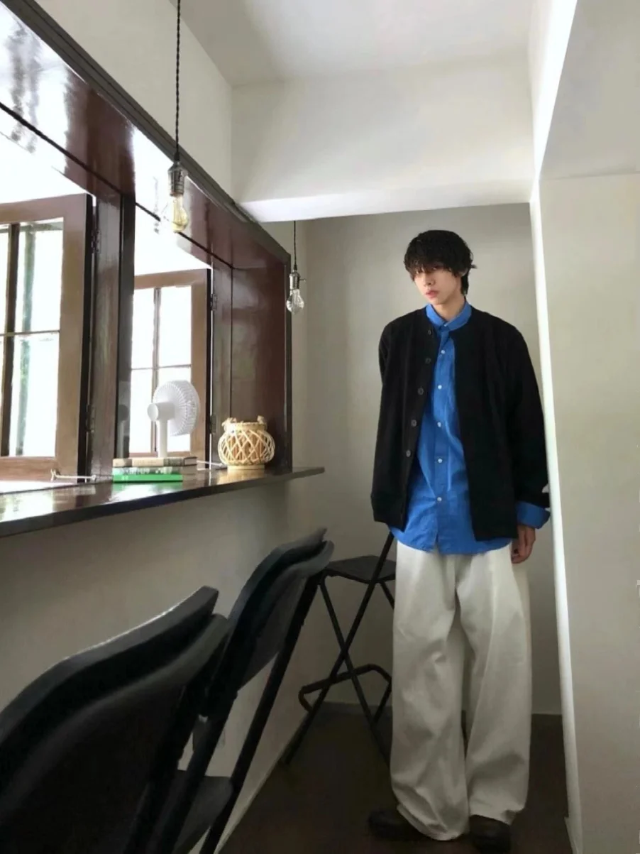 

Retro Japanese Sle round Ne Bla Sweater Cardigan Men's Autumn Winter Lazy Casual Loose ex Knitted irt