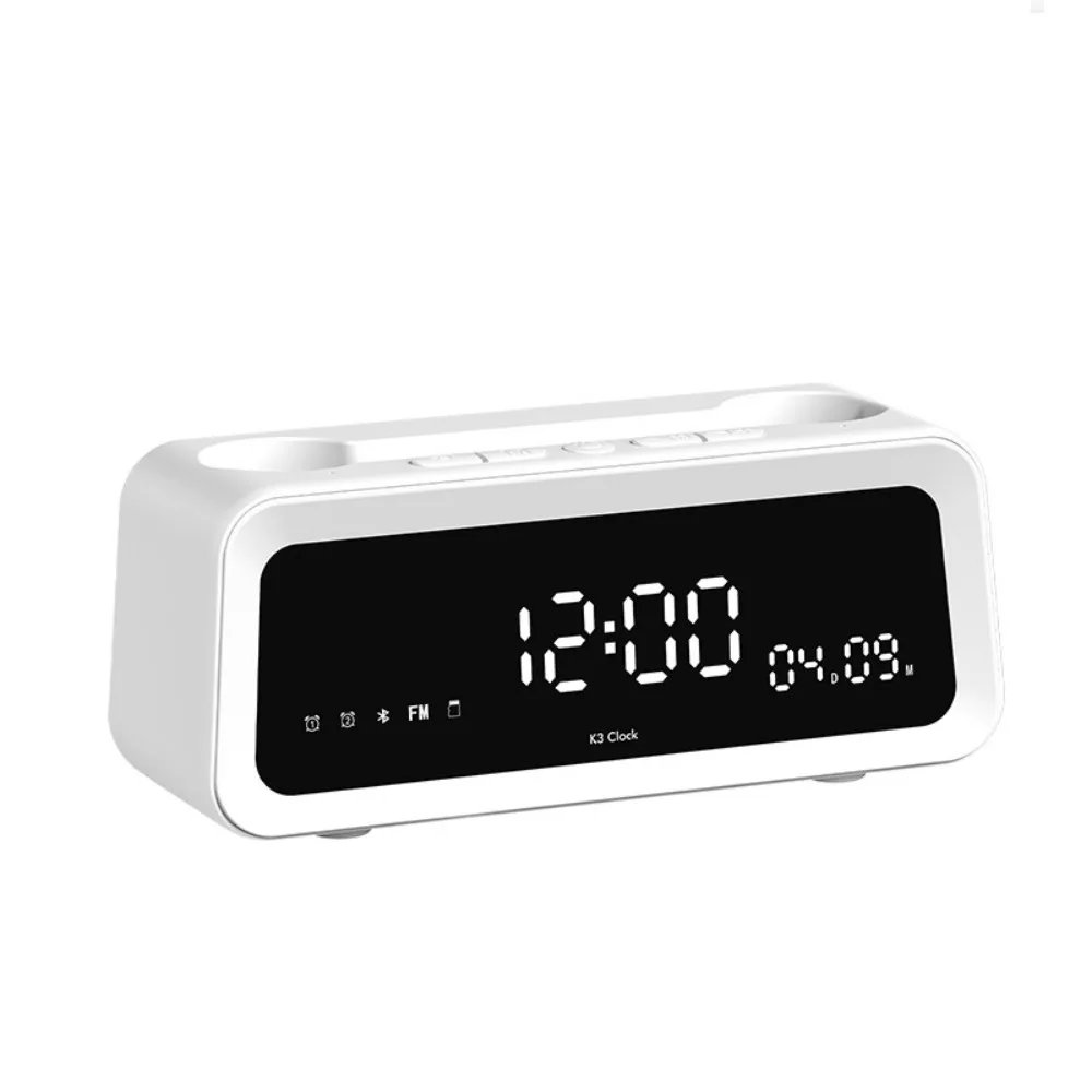 Despertador para dormitorios, reloj digital con altavoz Bluetooth, reloj de escritorio con alarmas duales, repetición, pantalla LED para niñas, adultos.