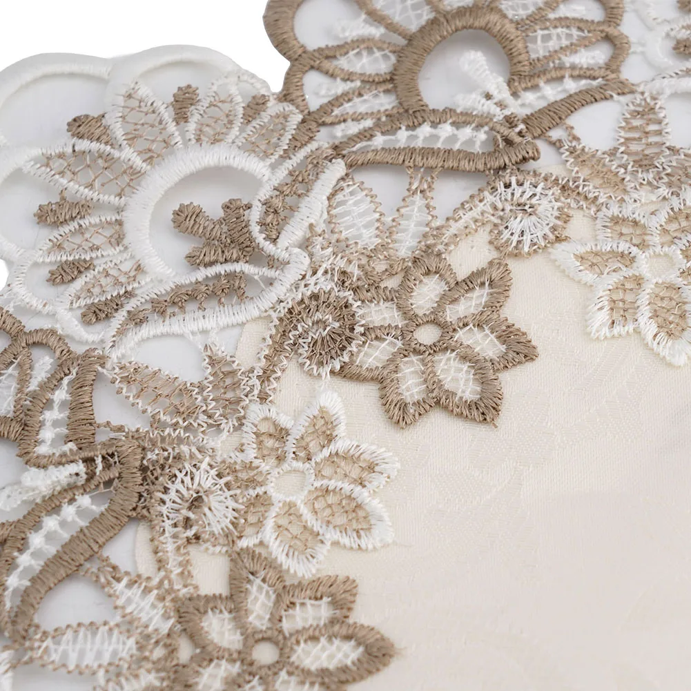 Round Lace Tablecloth Polyester Material with Floral Design for Tables 60CM to 150CM Perfect for Home Office Outdoor Settings