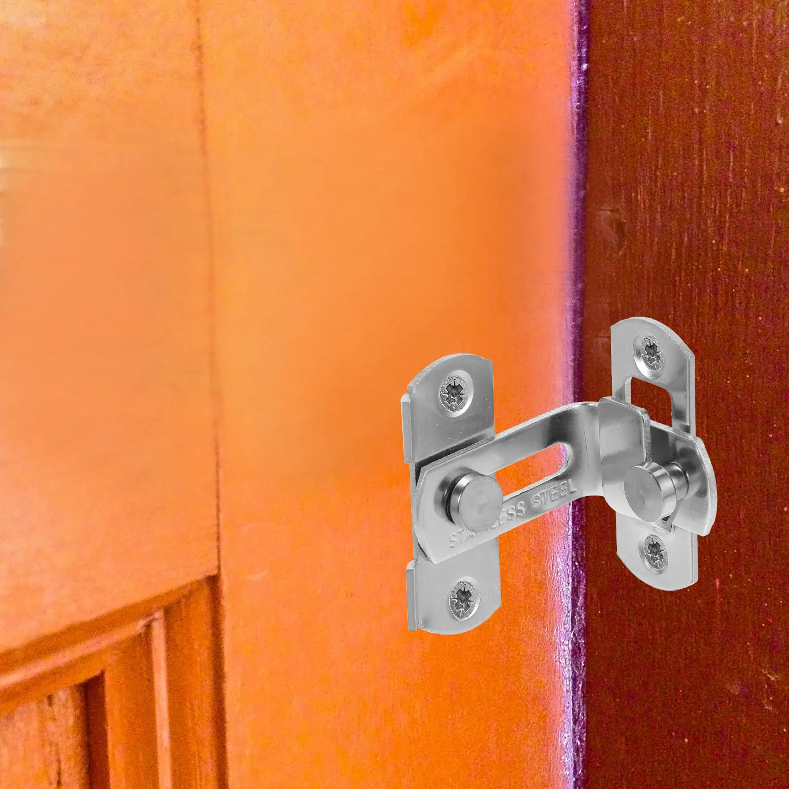 

2pcs Latch Stainless Steel Barn Hasp Locks Shed Garage Door Lock Kit Room Security Doors Hotel Doors High Hardness Practical