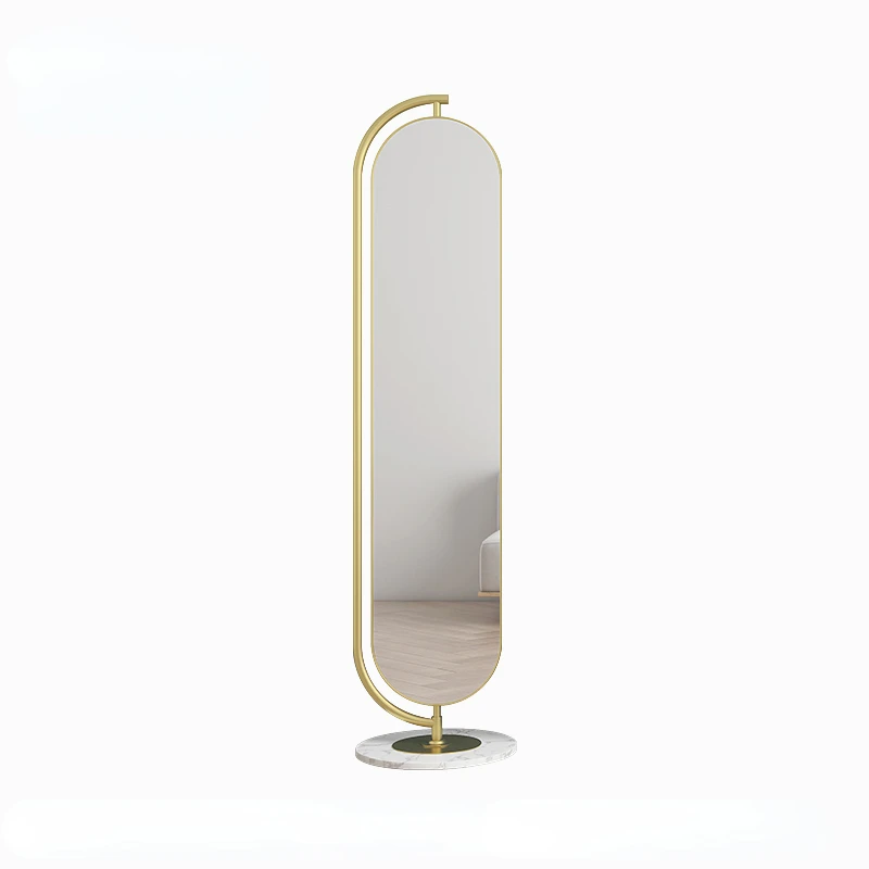 Light Luxury Rotating Floor Mirror Bedroom and Household Full-Length Mirror with Hanger Clothes Storage