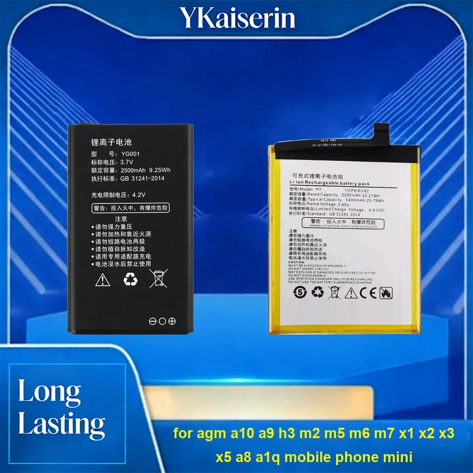 

Mobile Phone Battery Premium Replacement 1970-6000mAh For Agm A10 A9 H3 M2 M5 M6 M7 X1 X2 X3 X5 A8 a1q Mobile Phone Mini