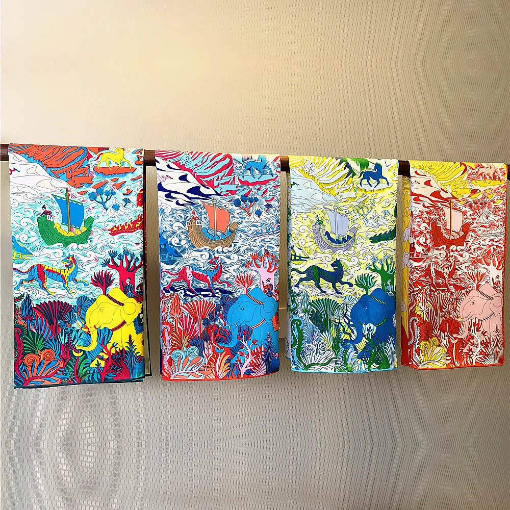 

Handmade 90cm Roll Starry Sea Casual Women's Scarf Student Faion Accory Polyester Fiber Floral Pattern Spring Autumn