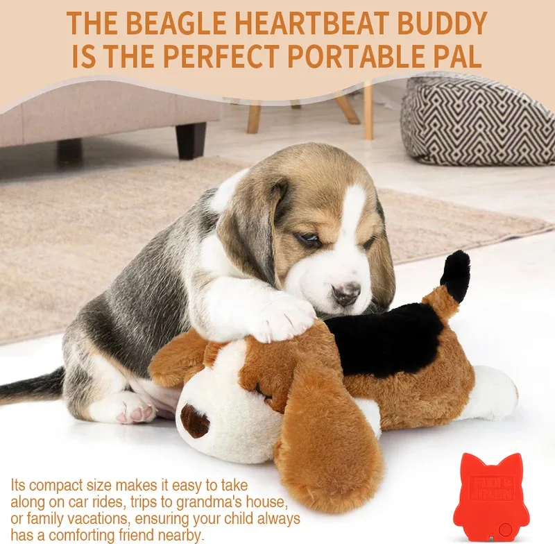 

Puppy Heartbeat Toy with Realistic Heartbeat Sound and Heat Pack Comforting Sleep Aid for Newborn Puppies Anxiety Relief
