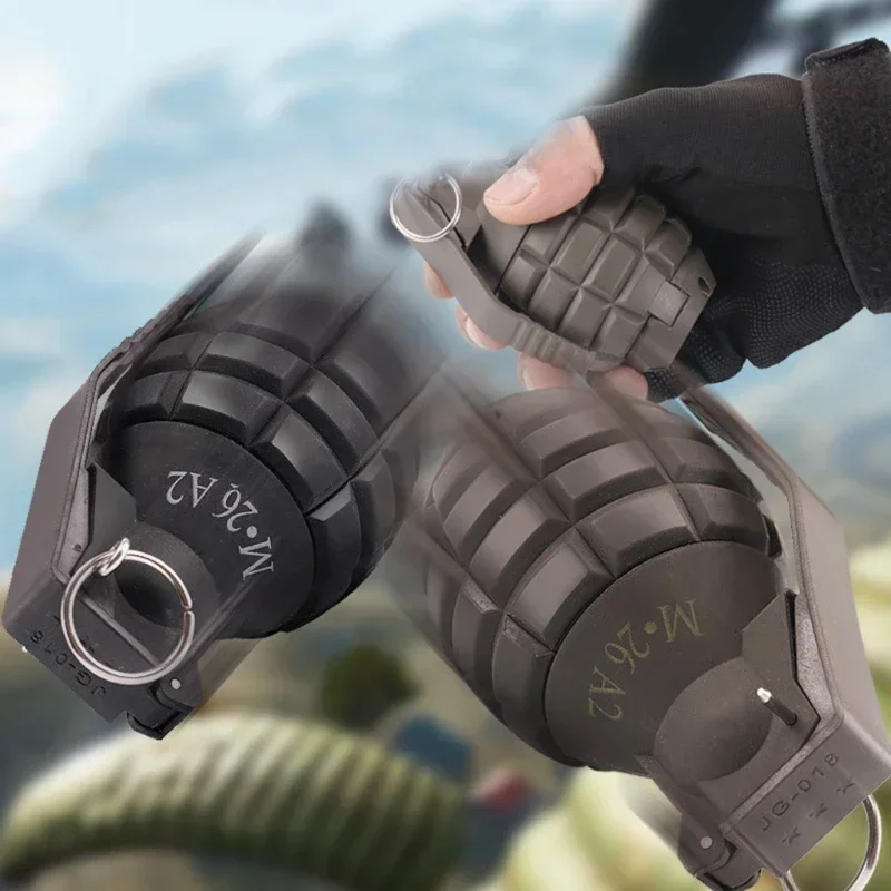 ألعاب قنابل يدوية تكتيكية Airsoft 2 قطعة من البلاستيك M26 نموذج زنبركي يعمل بالطاقة تأثير حلقة سحب لعبة قنبلة يدوية مائية هدية للأولاد 14+ #2