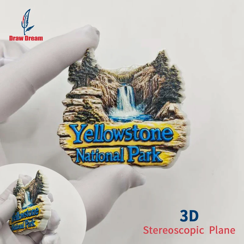 1Pc Yellowstone Park 3D Refrigerator Magnet, World Travel Souvenir Collection, Travel Commemorative Decorative Sticker, Suitable for Home and Office Decoration, Personalized Exclusive Travel Souvenir Magnetic Refrigerator Magnet, Home Decoration, Kitchen, Room, Office, Cabinet Crafts, Gifts, Holiday Souvenirs, Exquisite Small Gifts