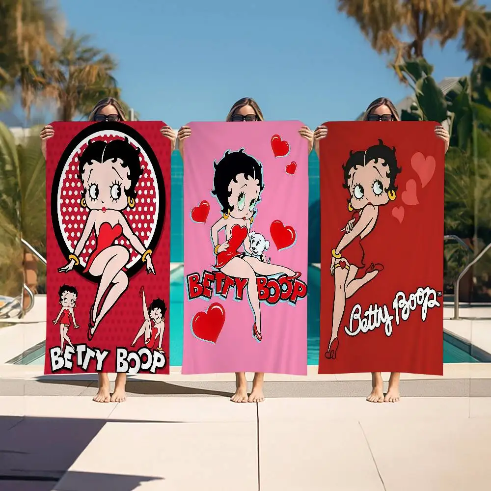 Cartoon B-BettyS BoopS Microfiber Beach Towel Absorbent Quick Dry Soft Yoga Swimming Resort Mountain Climbing Towel