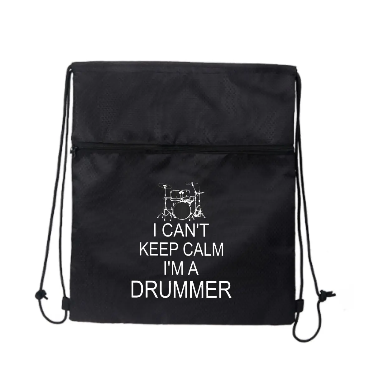 

Я не могу сохранять спокойствие. Я барабанщик. Необходимый дизайн. Рюкзак на молнии на шнурке. Для любителей активного отдыха.