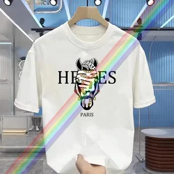 New men's high quality cartoon horse print T-shirt Men's summer best quality high quality loose top best-selling T-shirt