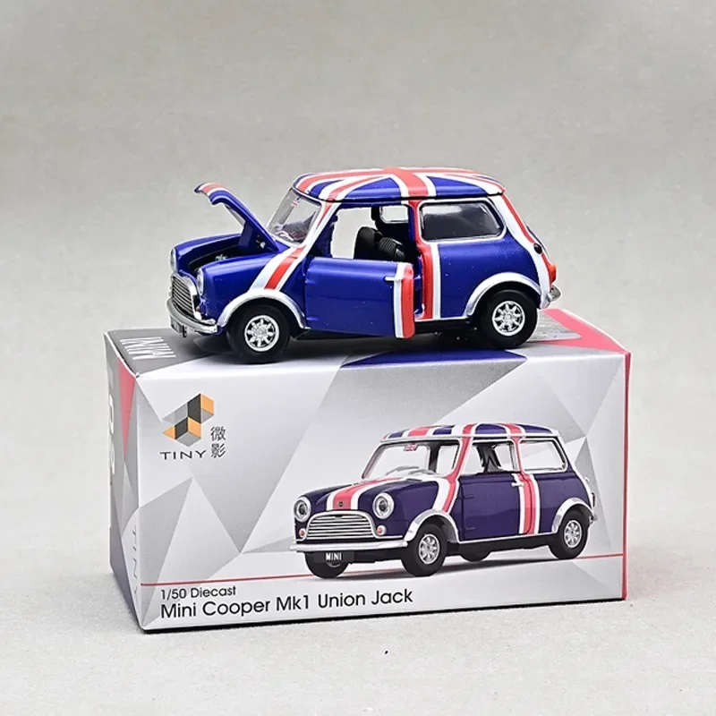 Tiny 1/50 Mini Cooper Mk1 Union Jack Alloy Toy Motor Vehicle Diecast Metal Model Gifts